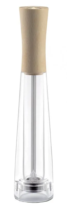 Tosca Series – 10″ Salt Mill Light Beech Wood with Acrylic Resin Base