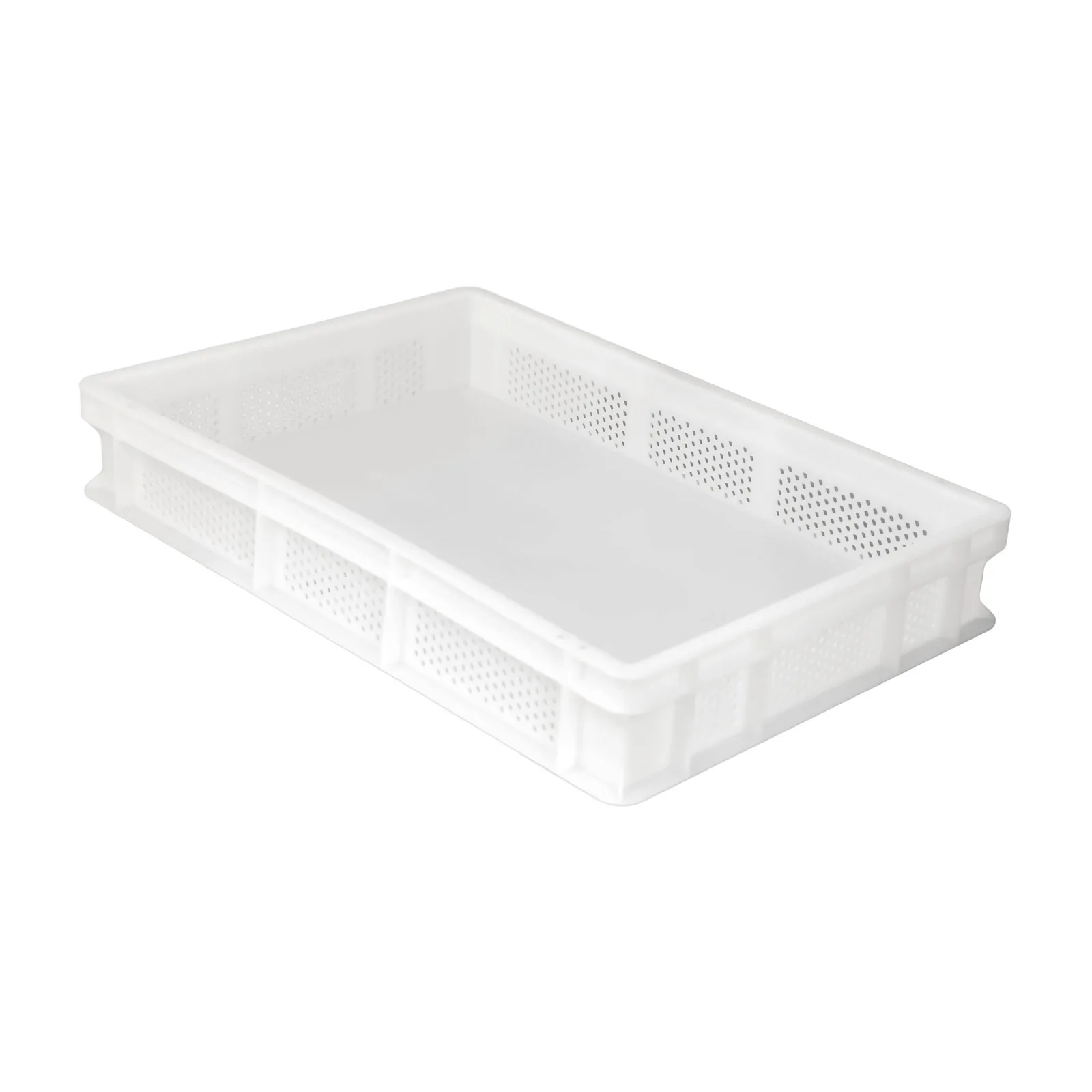 23.6″ x 15.7″ x 3.9″ Polypropylene Pasta Tray with Solid Base and Perforated Sides