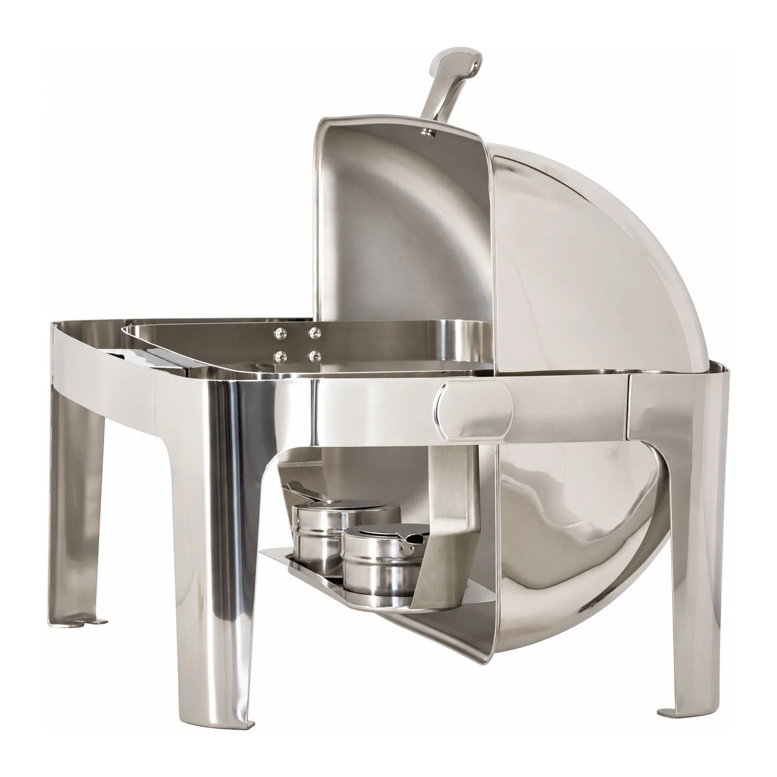 9 L / 9.5 qt Stainless Steel Round Chafing Dish with Roll Top Cover