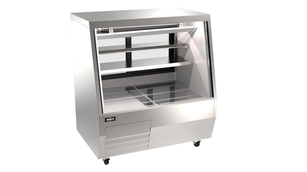 50″ Square Glass Refrigerated Double-Duty Deli Cabinet, 20.58 cu. ft. (583 L), Stainless Steel