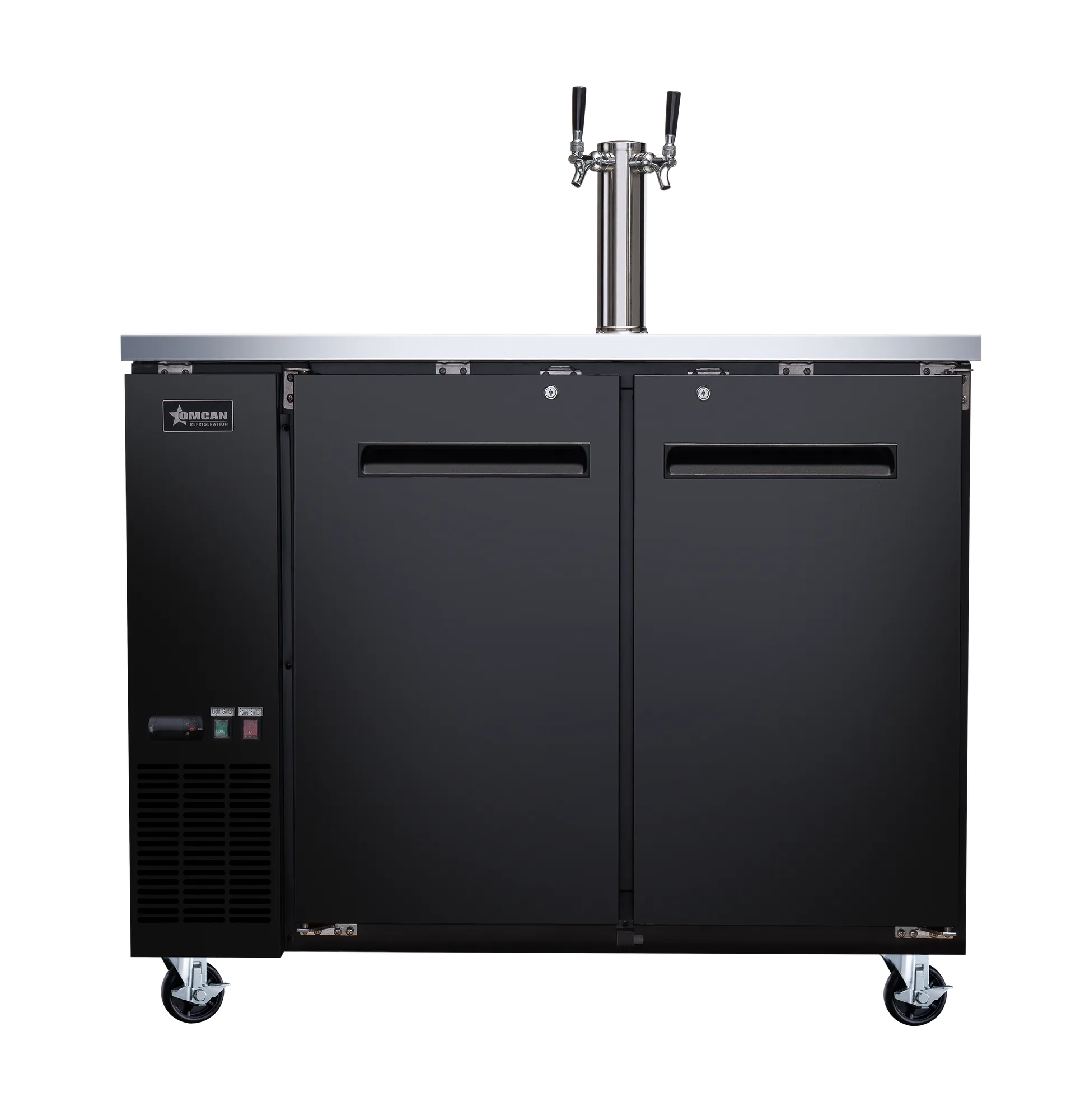 48″ Two (2) Door Kegerator / Beer Dispenser Single Tower with 2 Taps, 11.8 cu.ft. (335 L)