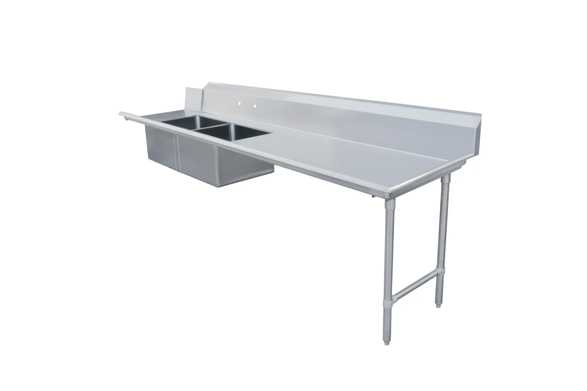 96″ Right Side Soiled Dish Table with Two Sinks
