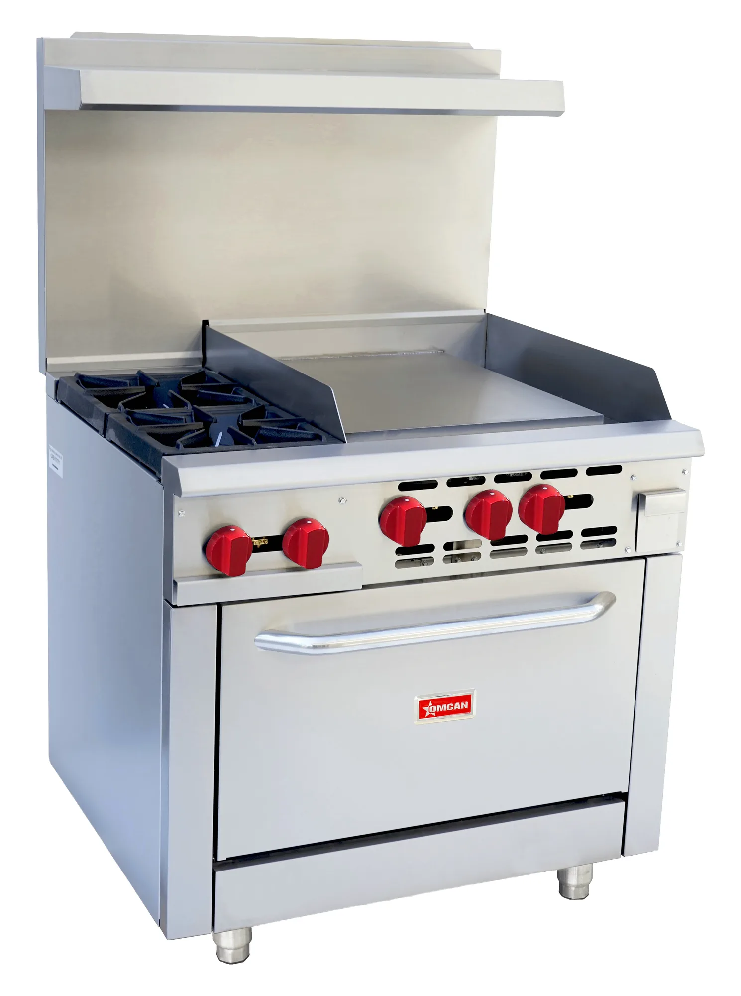 36″ Commercial Gas Range with 2 Burners, 24″ Griddle and Standard Oven 131,000 BTU – Natural Gas