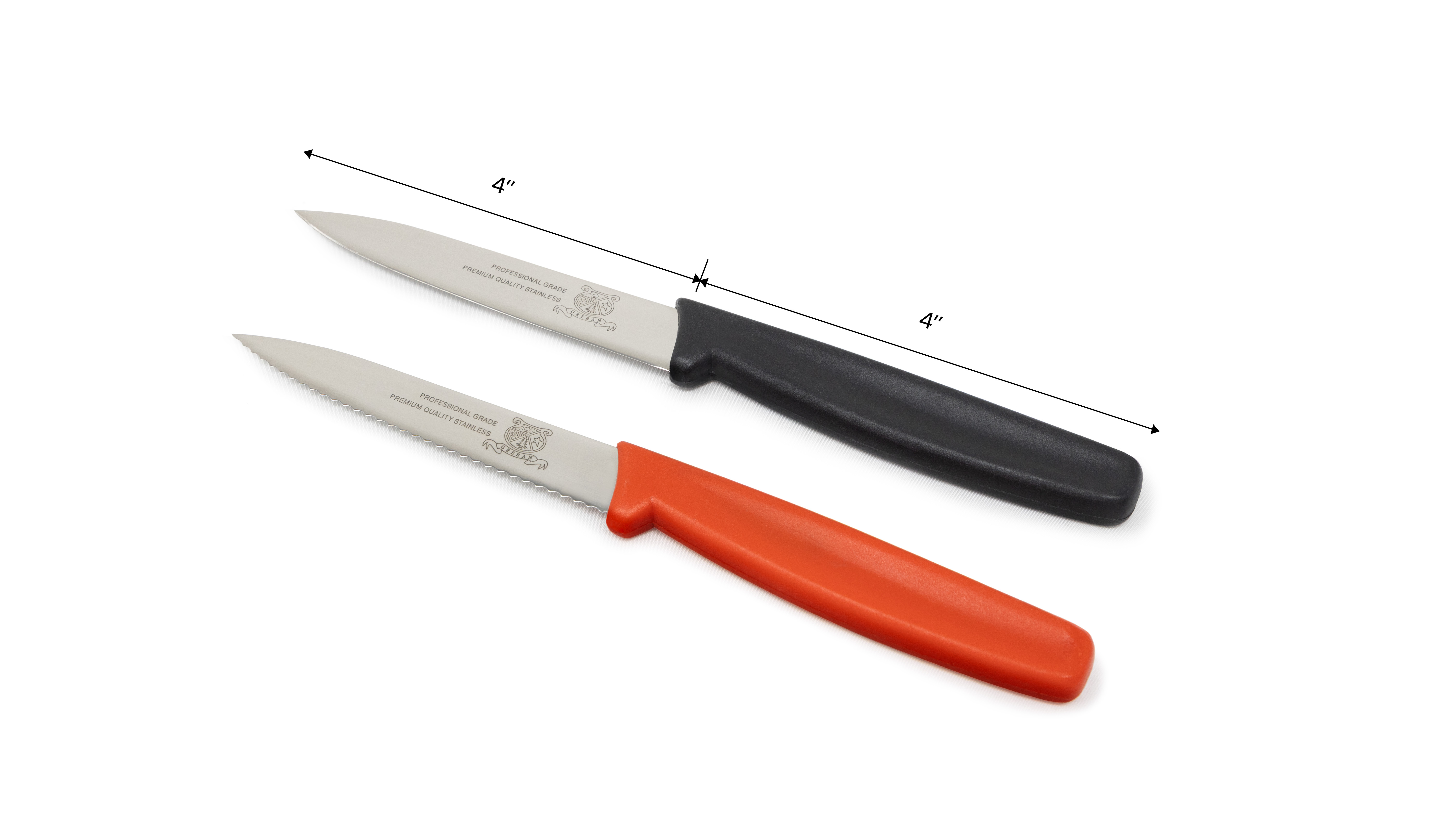 Retail-Ready 4" Straight Paring Knife and 4" Serrated Paring Knife