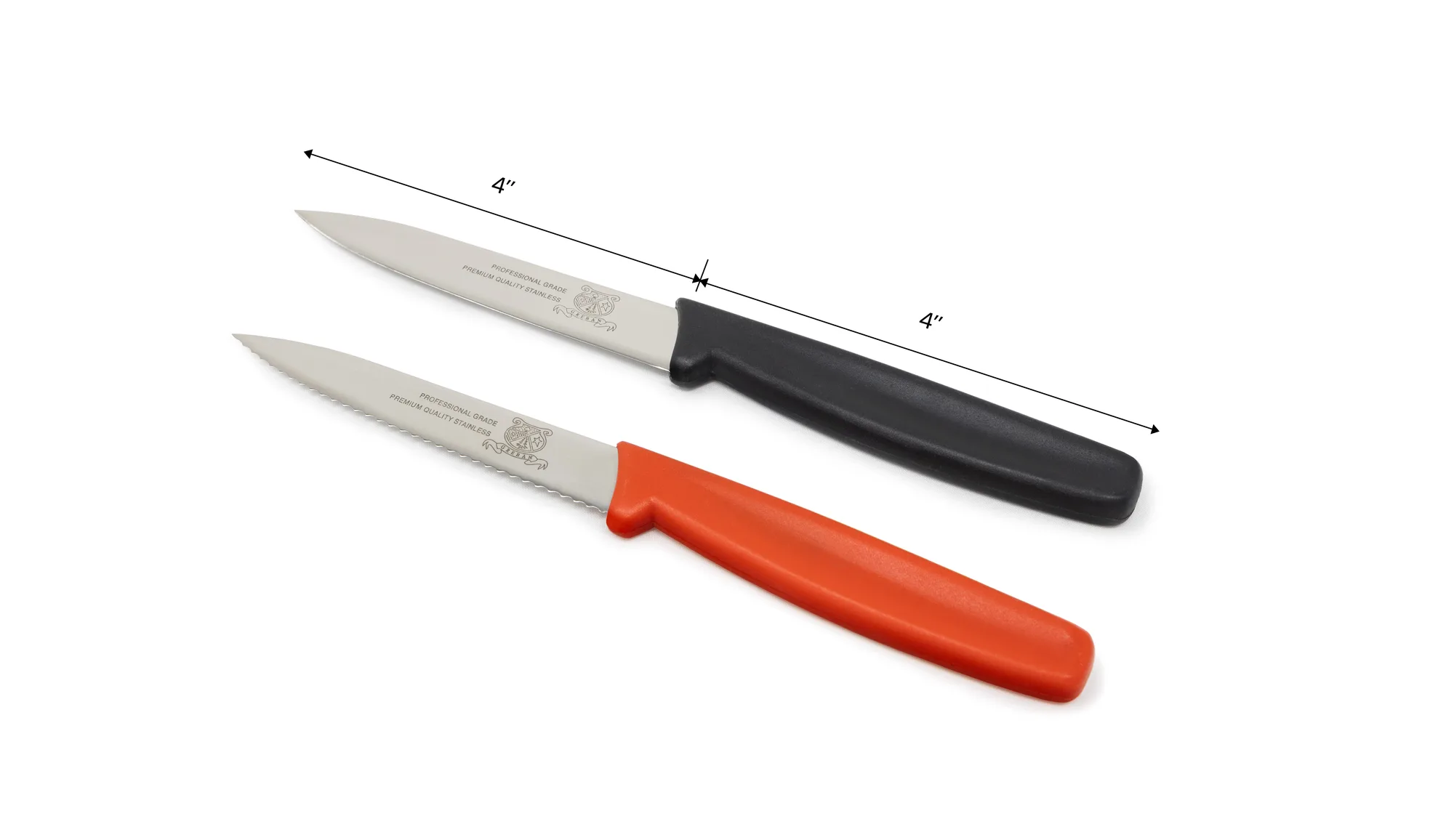 Retail-Ready 4″ Straight Paring Knife and 4″ Serrated Paring Knife