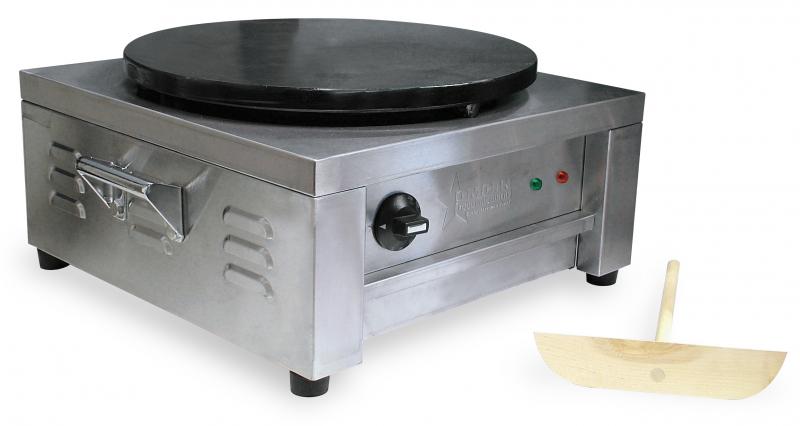 Countertop Stainless Steel Crepe Griddle with 15.62″ diameter Cast Iron Plate