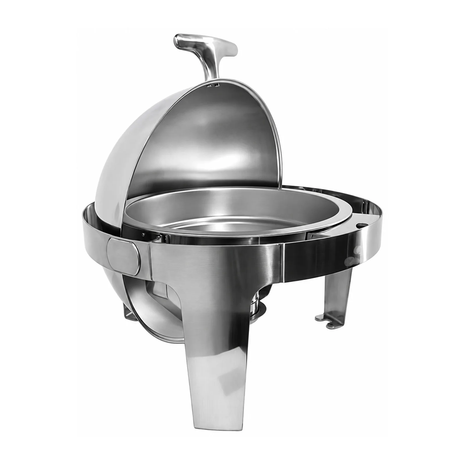6 qt (5.6 L) Stainless Steel Round Chafing Dish with Roll Top Lid