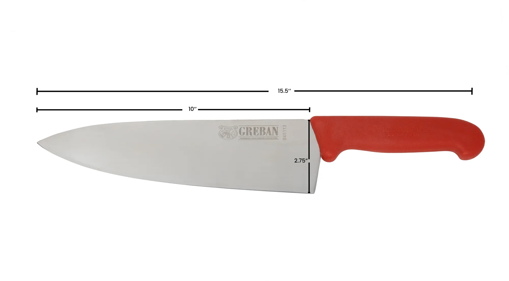 10″ Medium Cook Knife with Red Super Fiber Handle