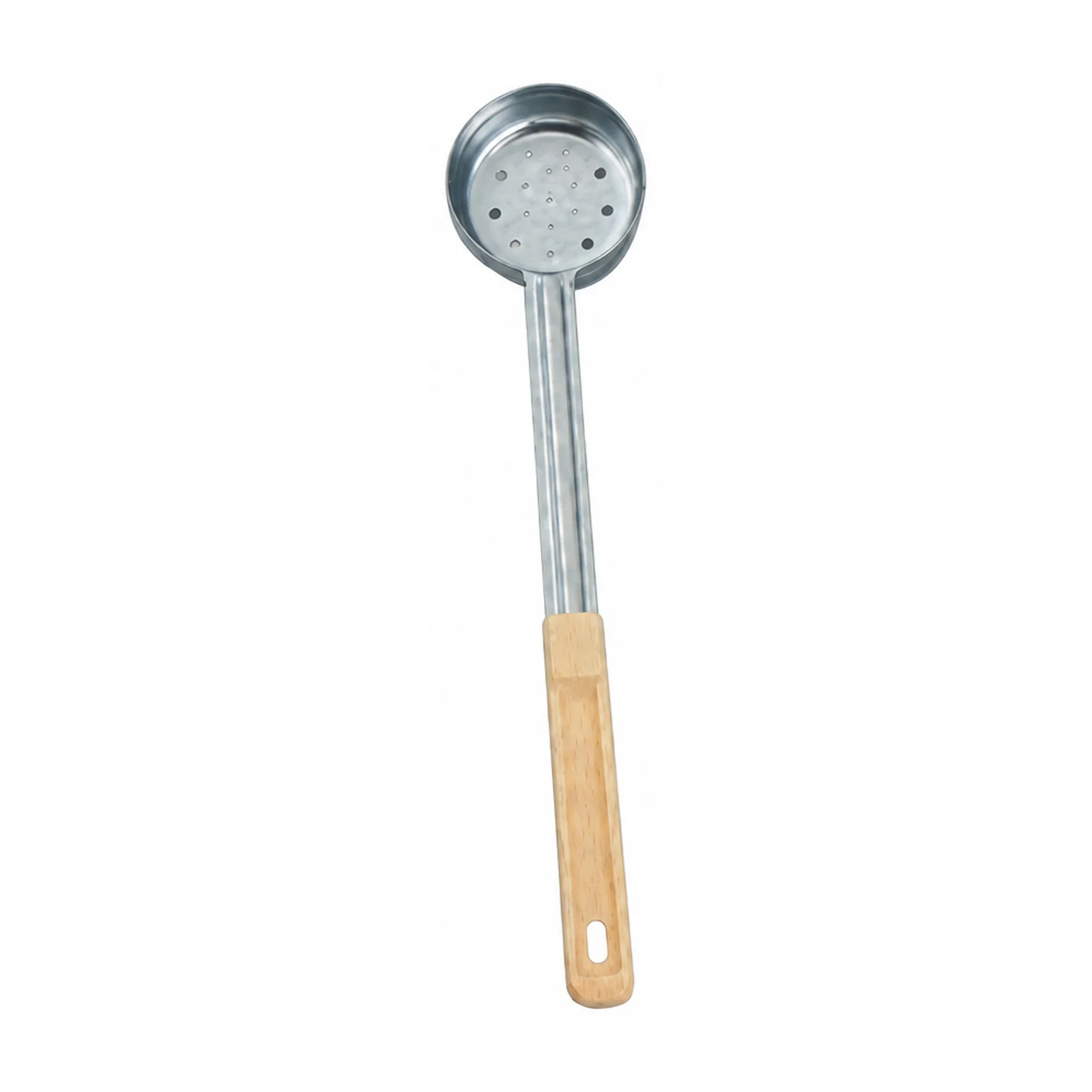 3 oz One-Piece Stainless Steel Perforated Portion Control Spoon with Ivory Handle