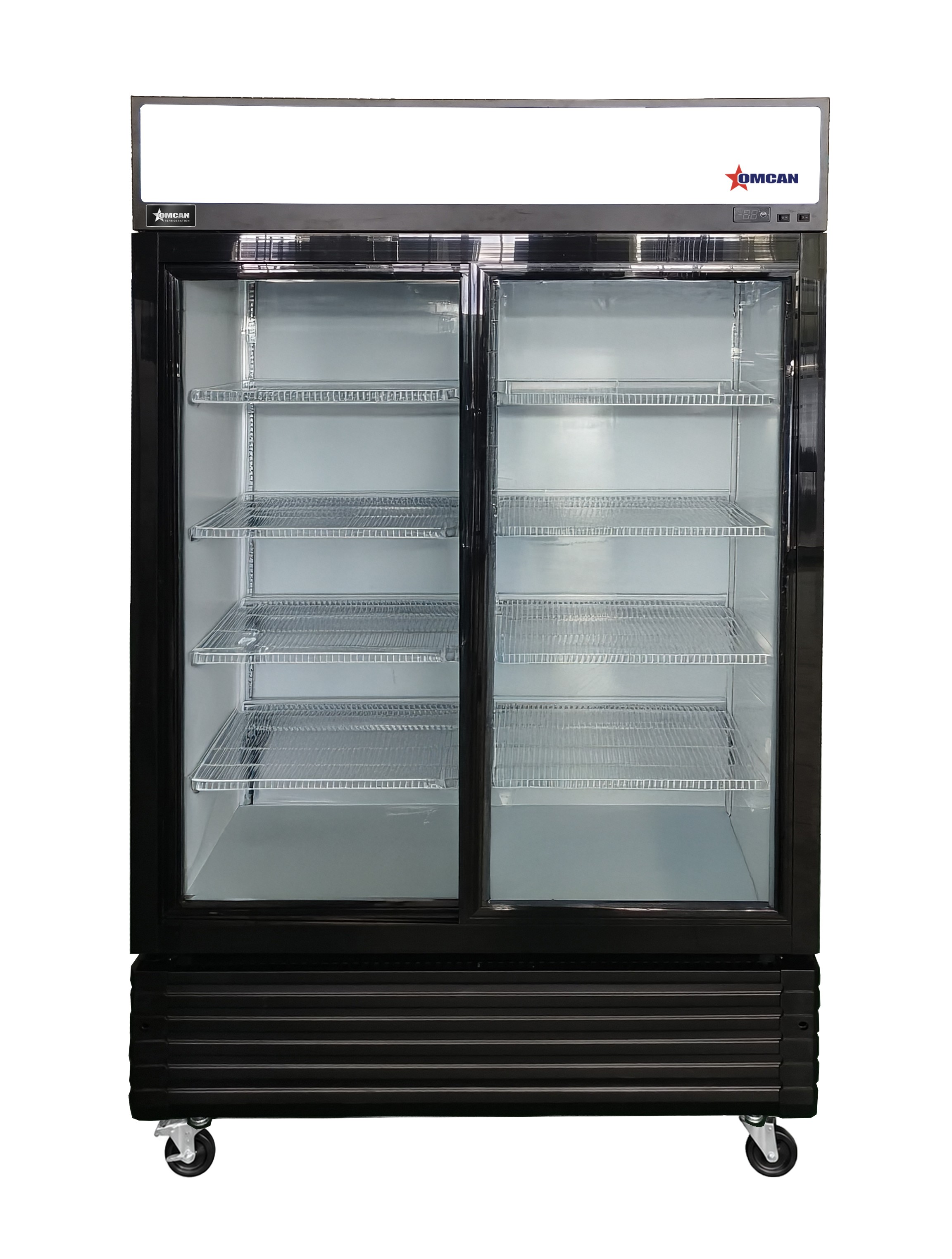 47" Two (2) Glass Door Sliding Refrigerator, 29.5 cu.ft. (835 L), Black, 115 V / 60 Hz / 1 Ph