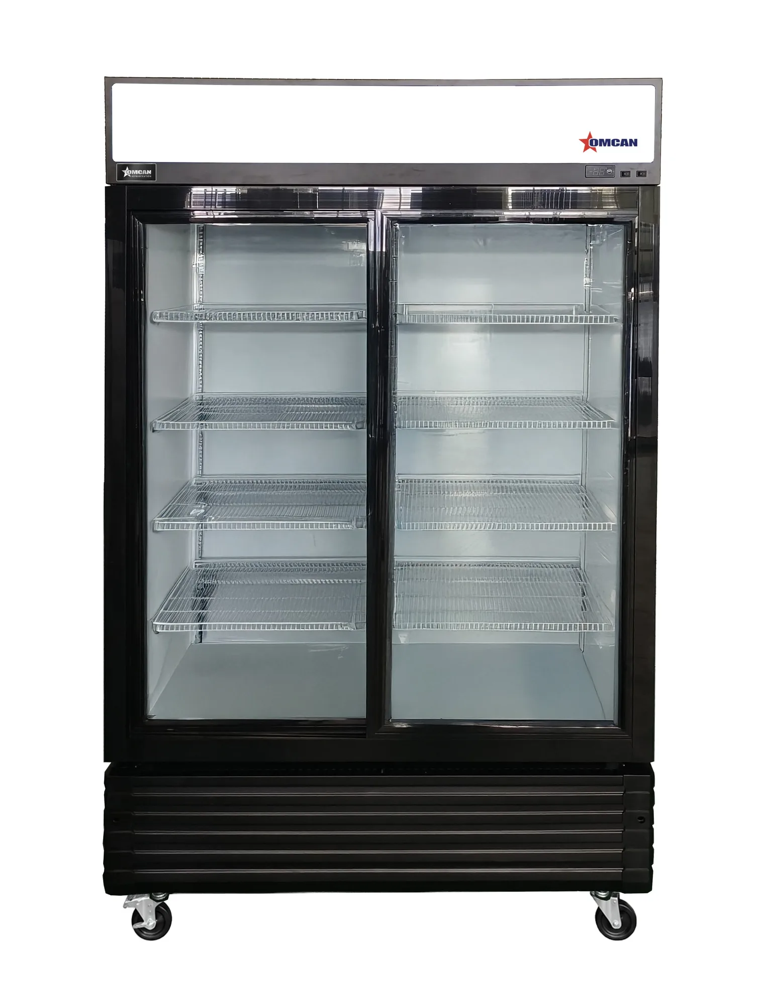 47" Two (2) Sliding Glass Door Refrigerator, 29.5 cu.ft. (835 L), Black, 115 V / 60 Hz / 1 Ph