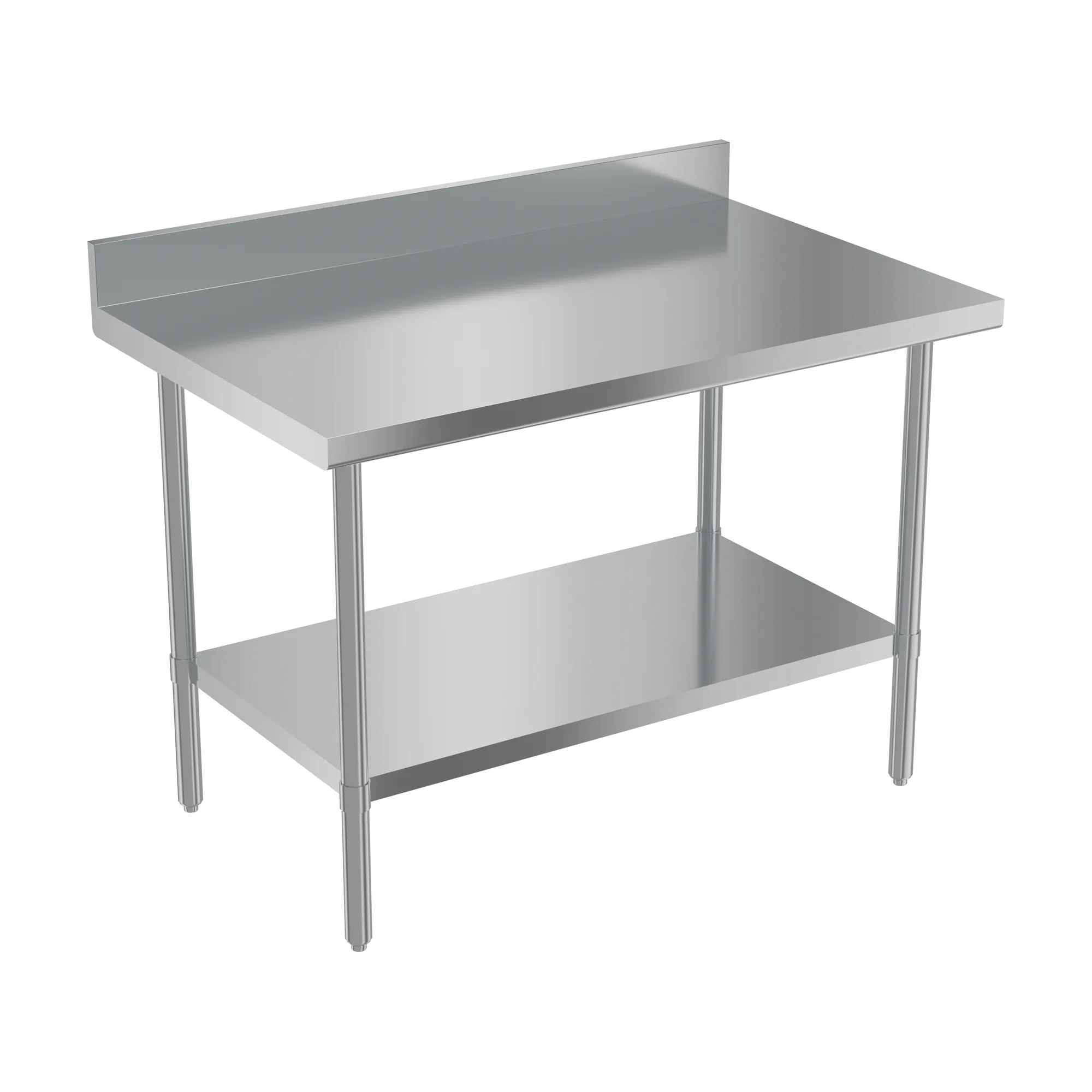 30″ x 48″ 20 Gauge 430 All Stainless Steel Work Table with Backsplash