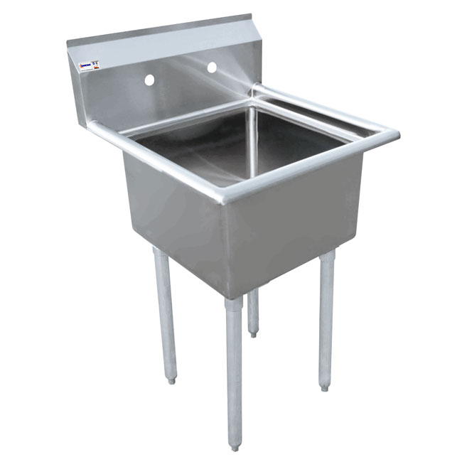 18″ x 21″ x 14″ One Tub Sink with 3.5″ Center Drain and No Drain Board