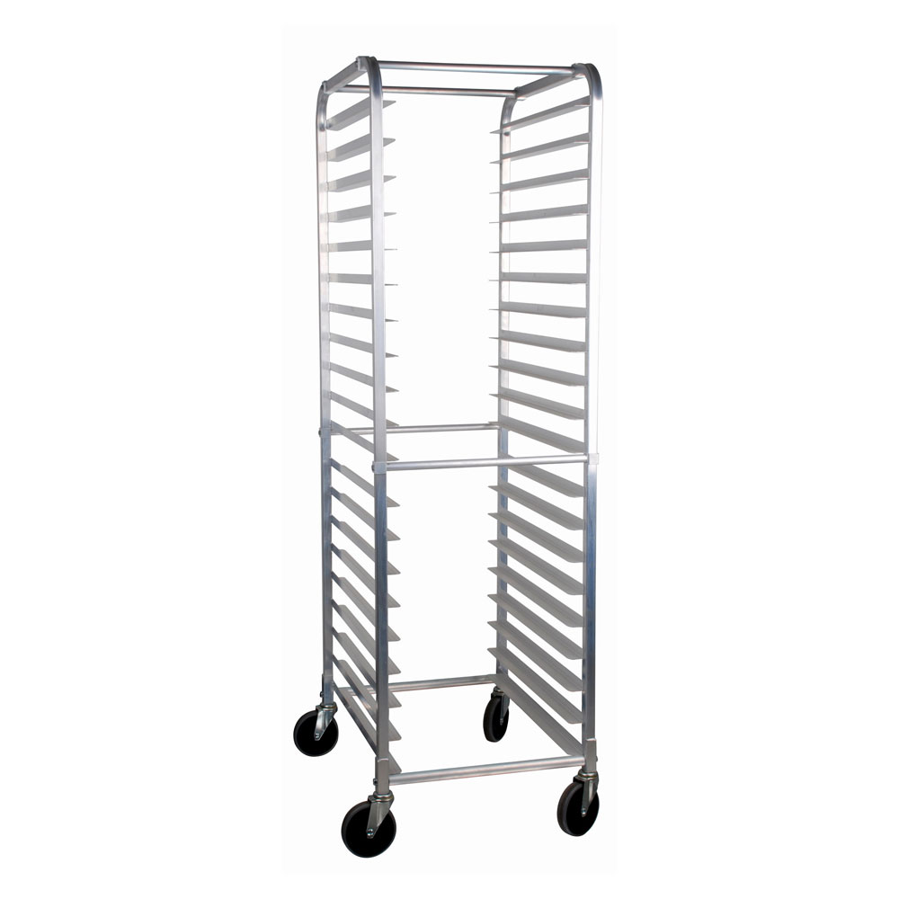 Aluminum Heavy-Duty Curved Top Bun Pan Rack with 20 slides and 3″ spacing