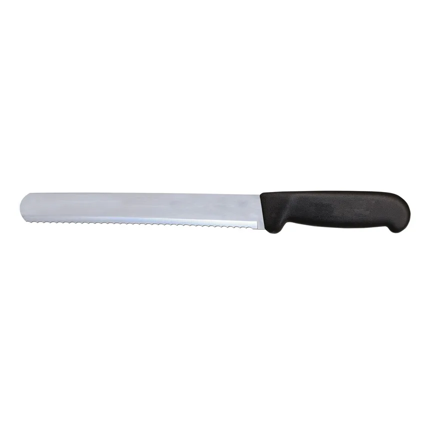 10″ Slicer Straight Serrated Knife with Black Polypropylene Handle