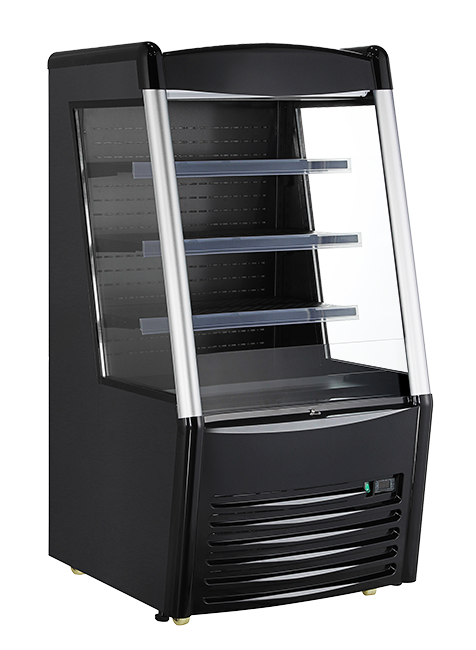 28″ Grab-and-Go Open Refrigerated Self-Serve Display Case with 9.18 cu.ft. Capacity -Black