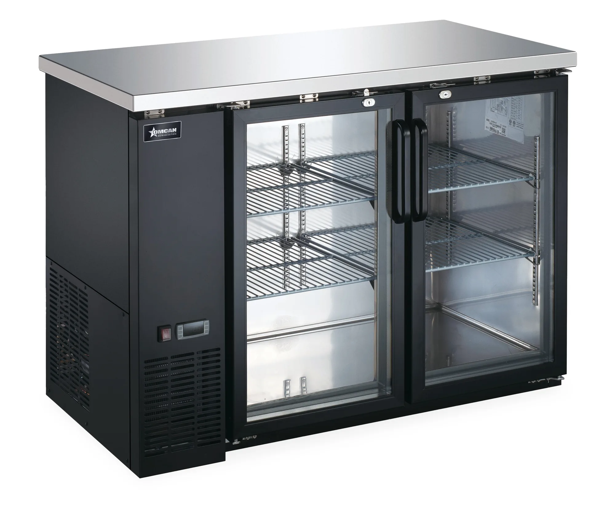 48" Two (2) Glass Door Back Bar Cooler with Lock, 11.8 cu.ft. (335 L)