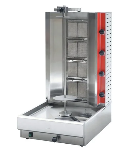 Doner Kebab Machine / Vertical Broiler / Shawarma Grill with 4 burners and 100 lb capacity – Natural Gas / Liquid Propane