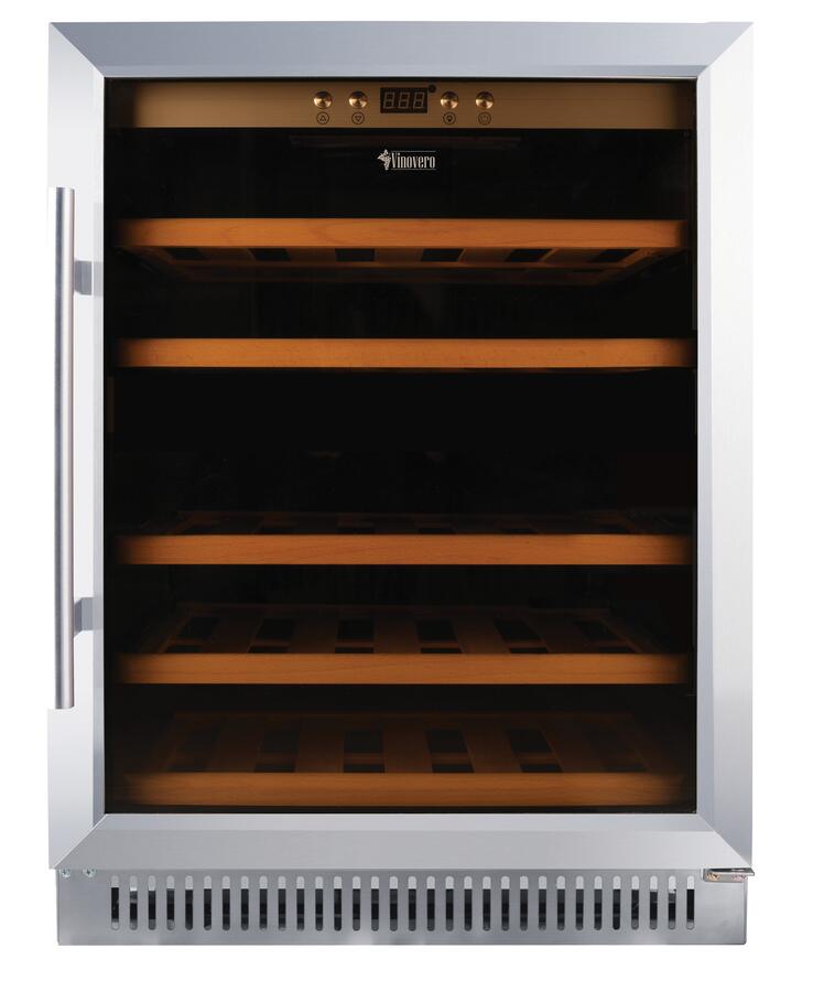 Vinovero 23-inch Single Zone Wine Cooler with 51 Bottle Capacity and Stainless Steel Door