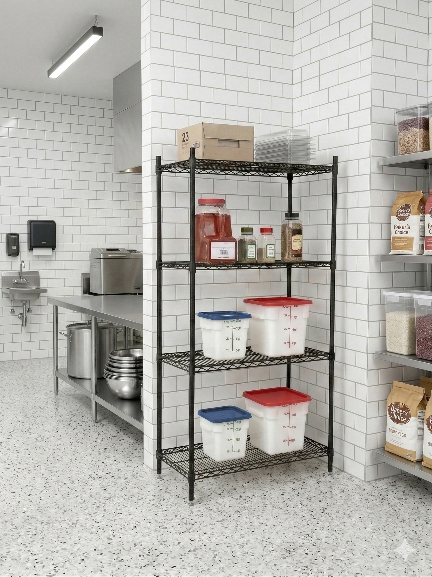 18″ D x 36″ W x 72″ H Black Epoxy Shelving Kit