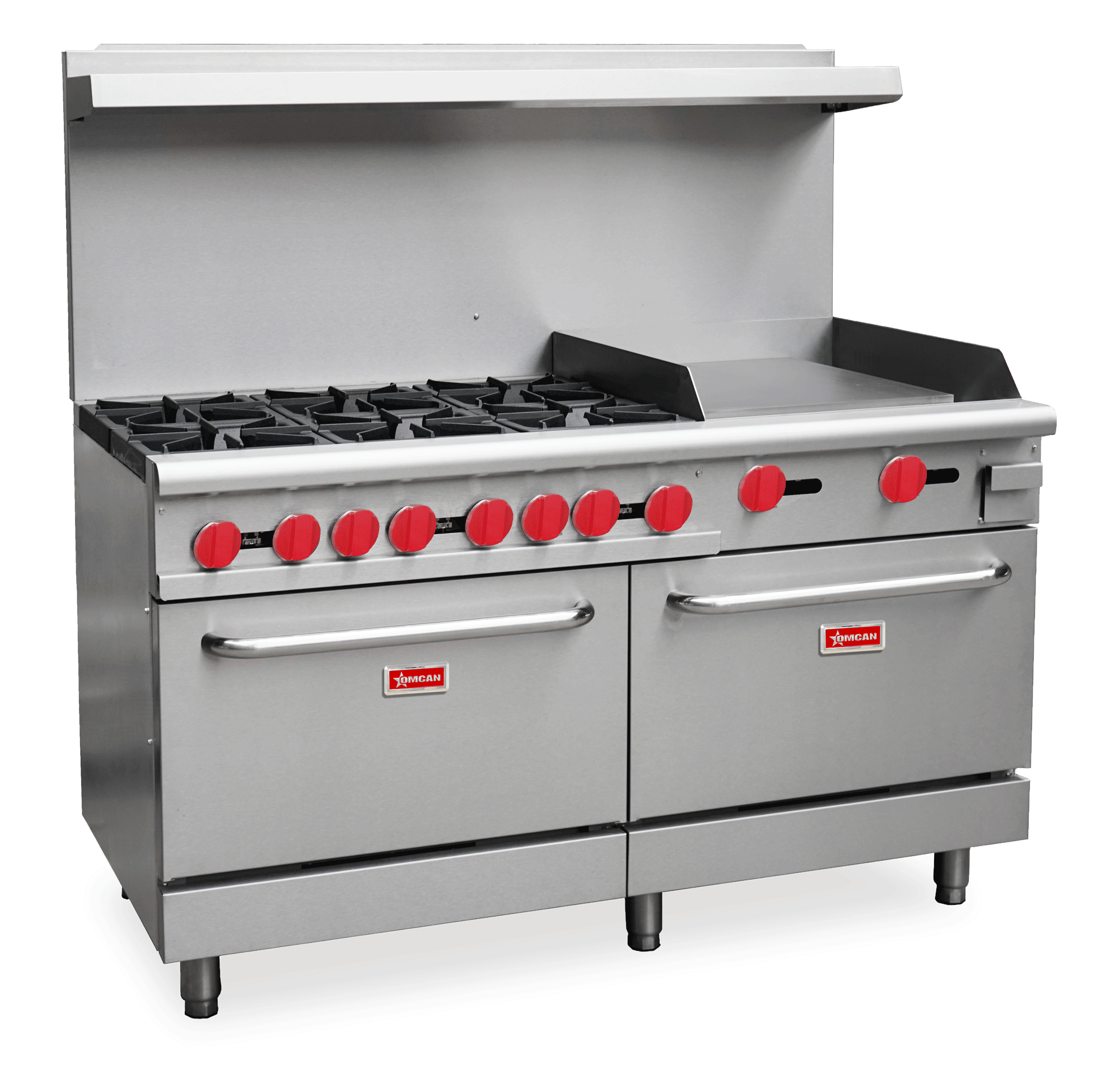 60″ Commercial Gas Range with 6 Burners, 24″ Griddle and 2 Standard Ovens 282,000 BTU – Natural Gas