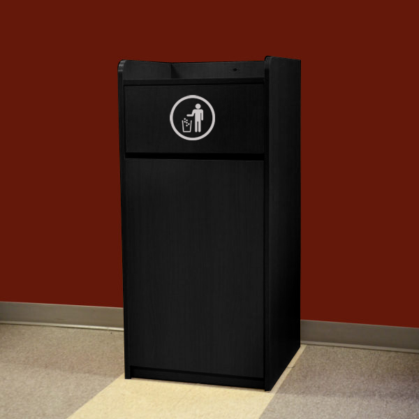 Trash Receptacle for 36-Gallon Bin- Black