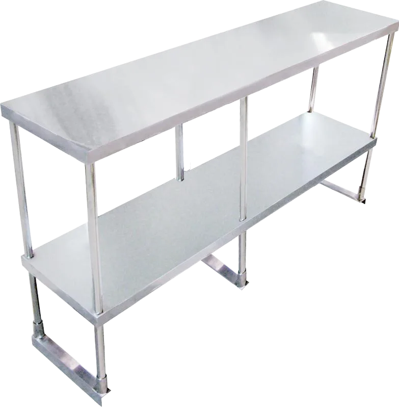 72" 18 Gauge 430 Stainless Steel Double Deck Overshelf