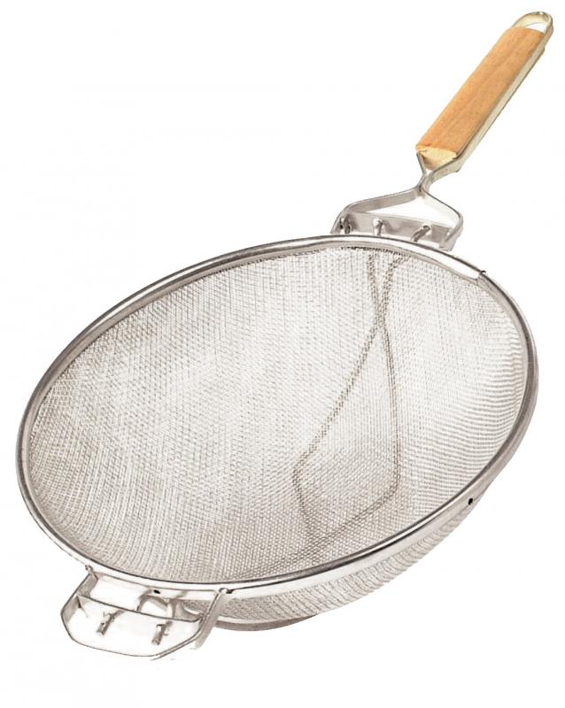 10.5″ Stainless Steel Mesh Strainer with Reinforced Double Mesh and Flat Handle