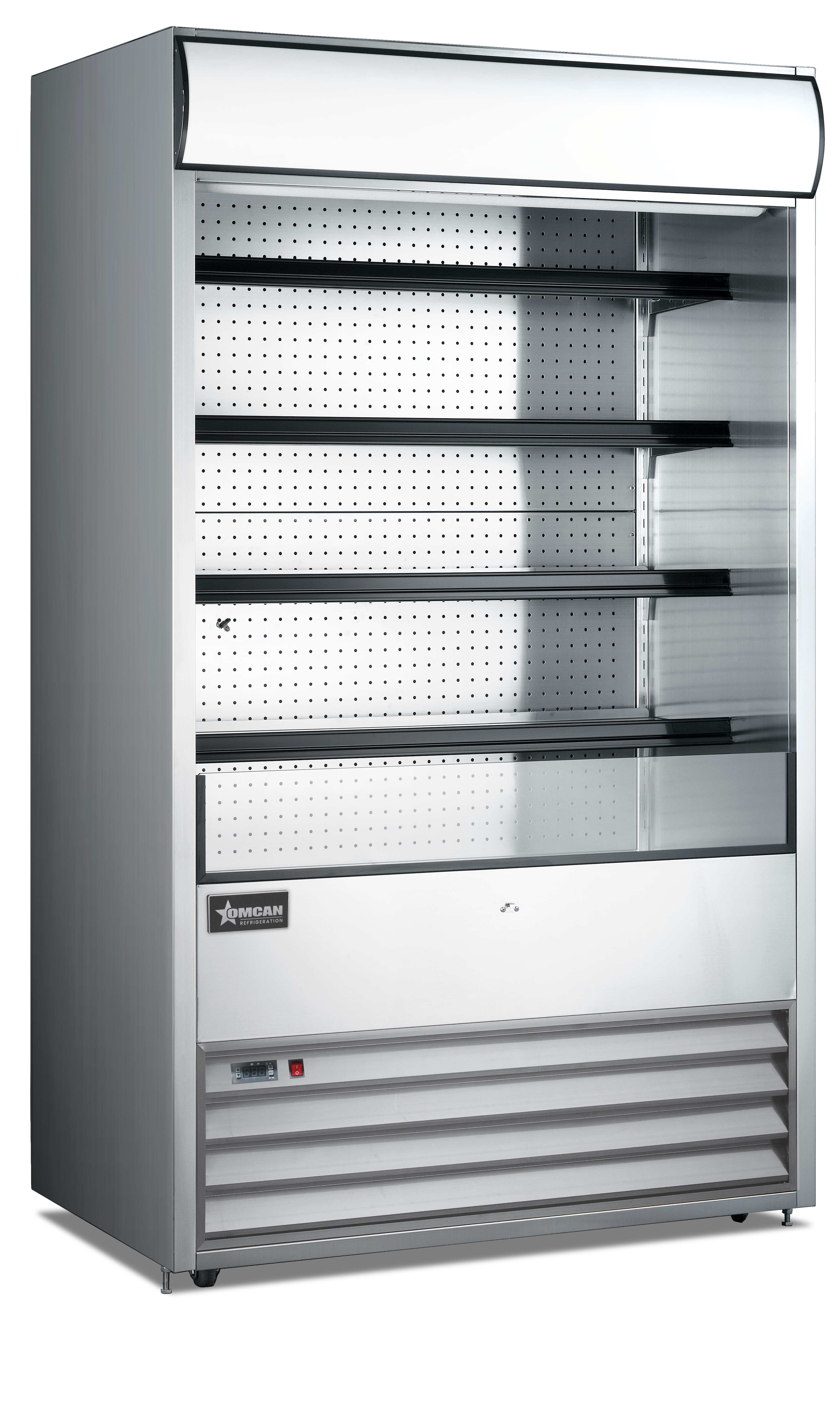 48″ Four (4) Shelf Grab-and-Go Open Refrigerated Floor Self-Serve Display Case, 24.7 cu.ft. (700 L), Stainless Steel