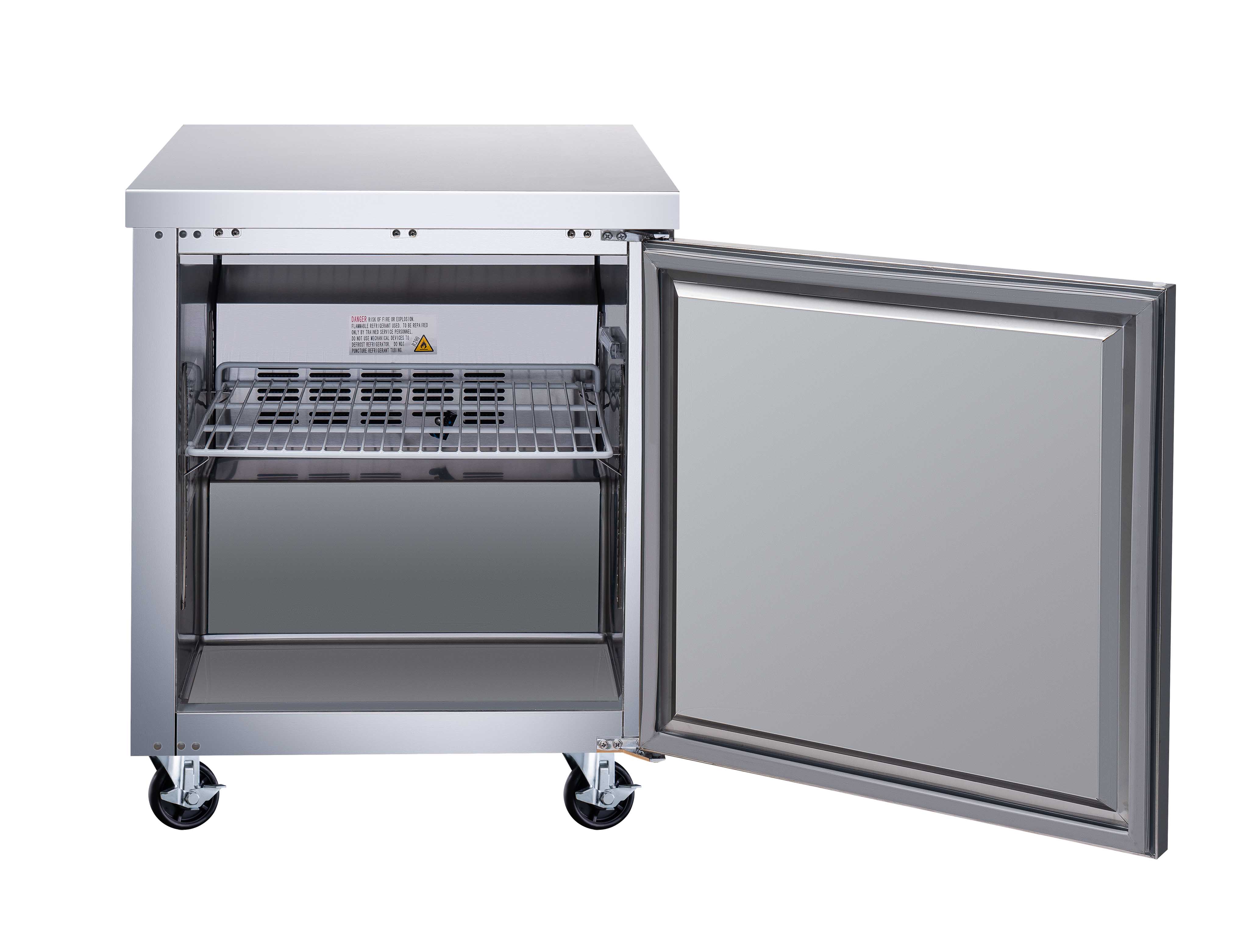 27″ One (1) Door Undercounter Freezer, 6.3 cu.ft. (177 L), Stainless Steel