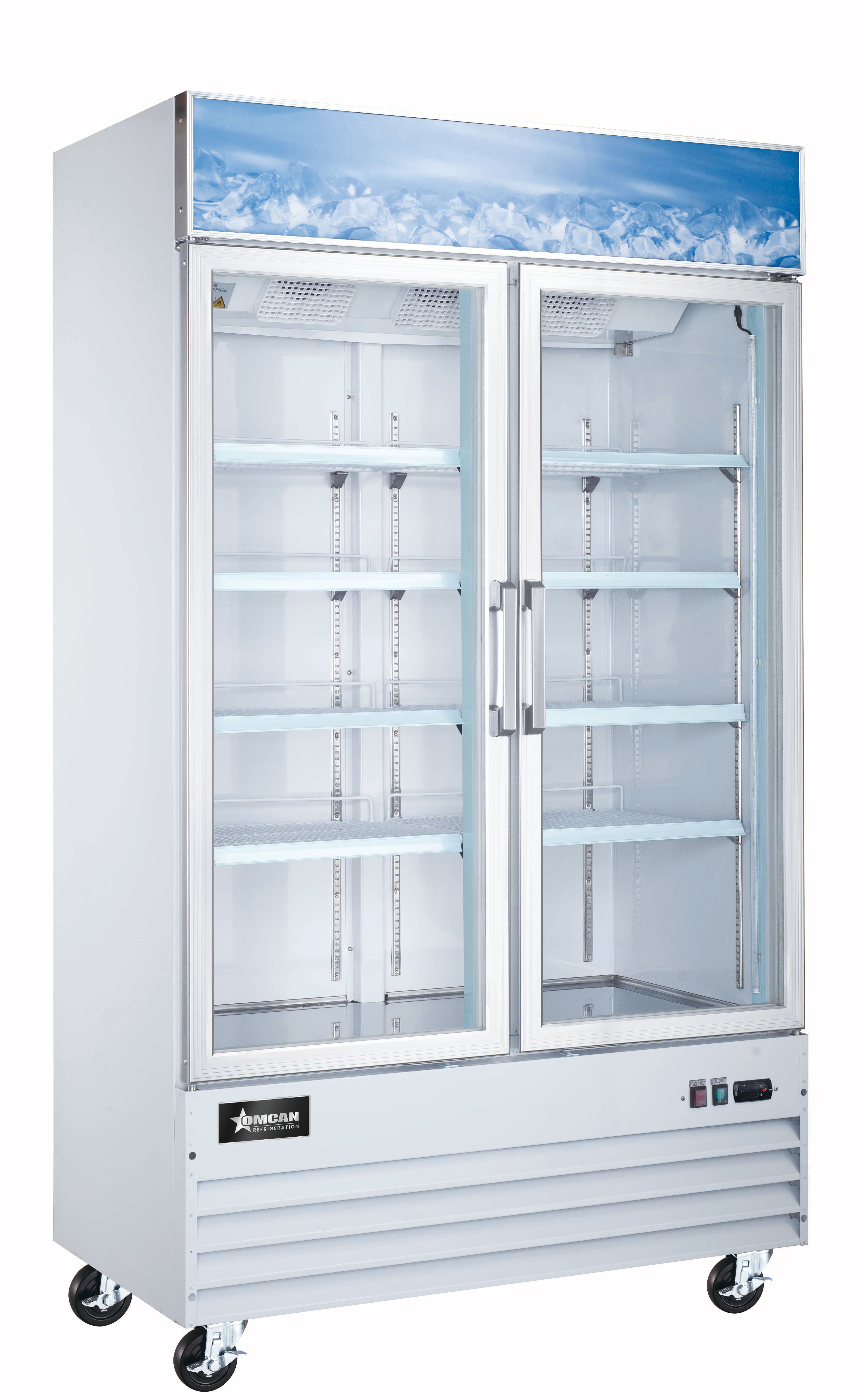 53″ Two (2) Glass Door Freezer, 45 cu.ft (1270 L), White