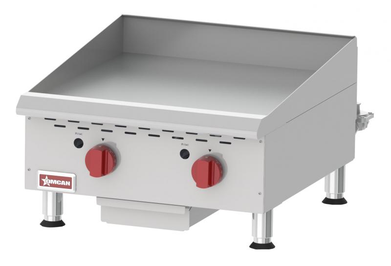 Countertop Stainless Steel Gas Griddle 2 Burners with Thermostatic Control – 60,000 BTU