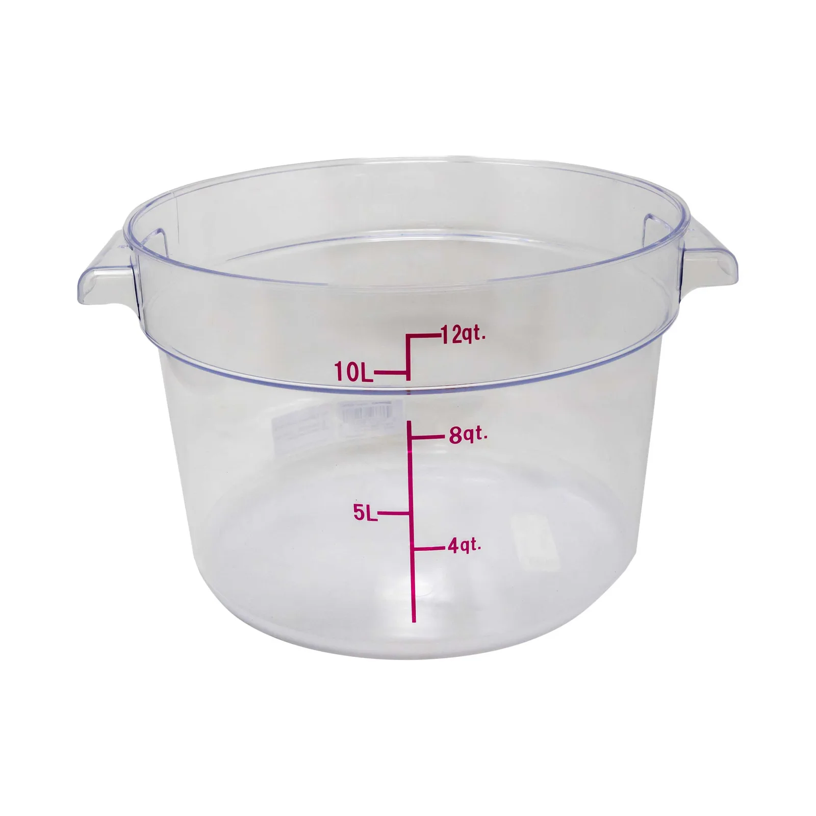 12 qt Polycarbonate Clear Round Food Storage Container