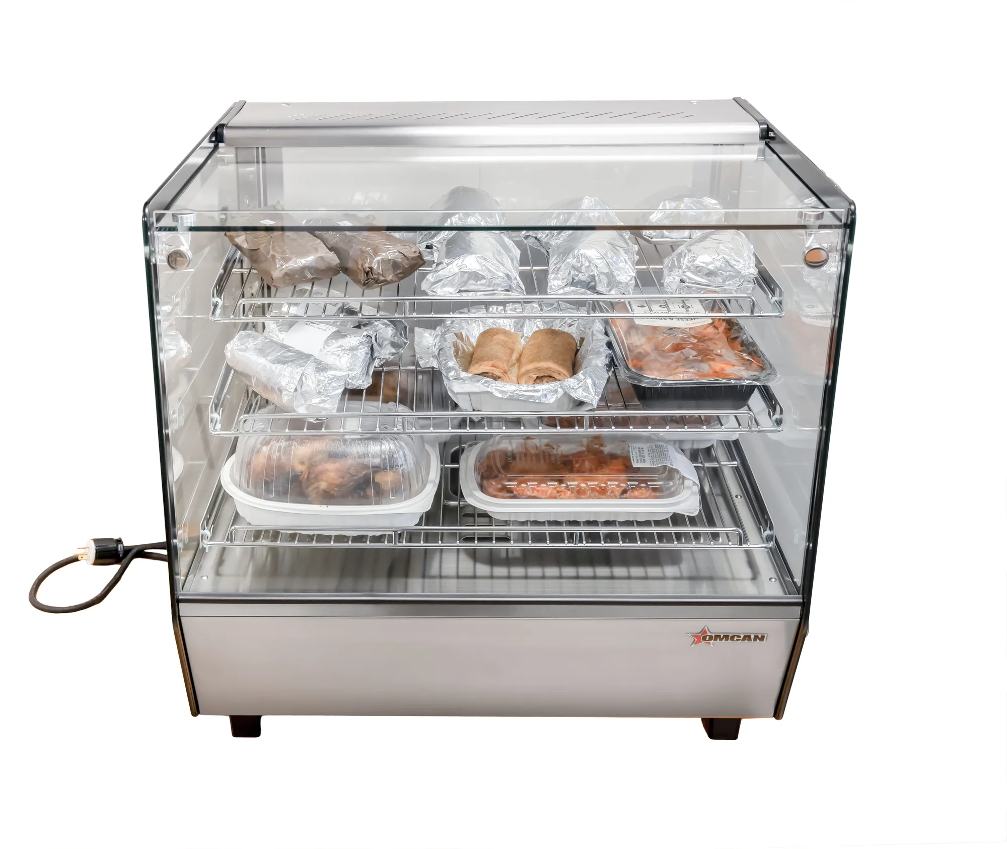 27″ Countertop Display Warmer, 3 Shelves, Square Glass, Full-Service, 4.2 cu. ft. (120 L) Capacity – 110 V, 1650 W