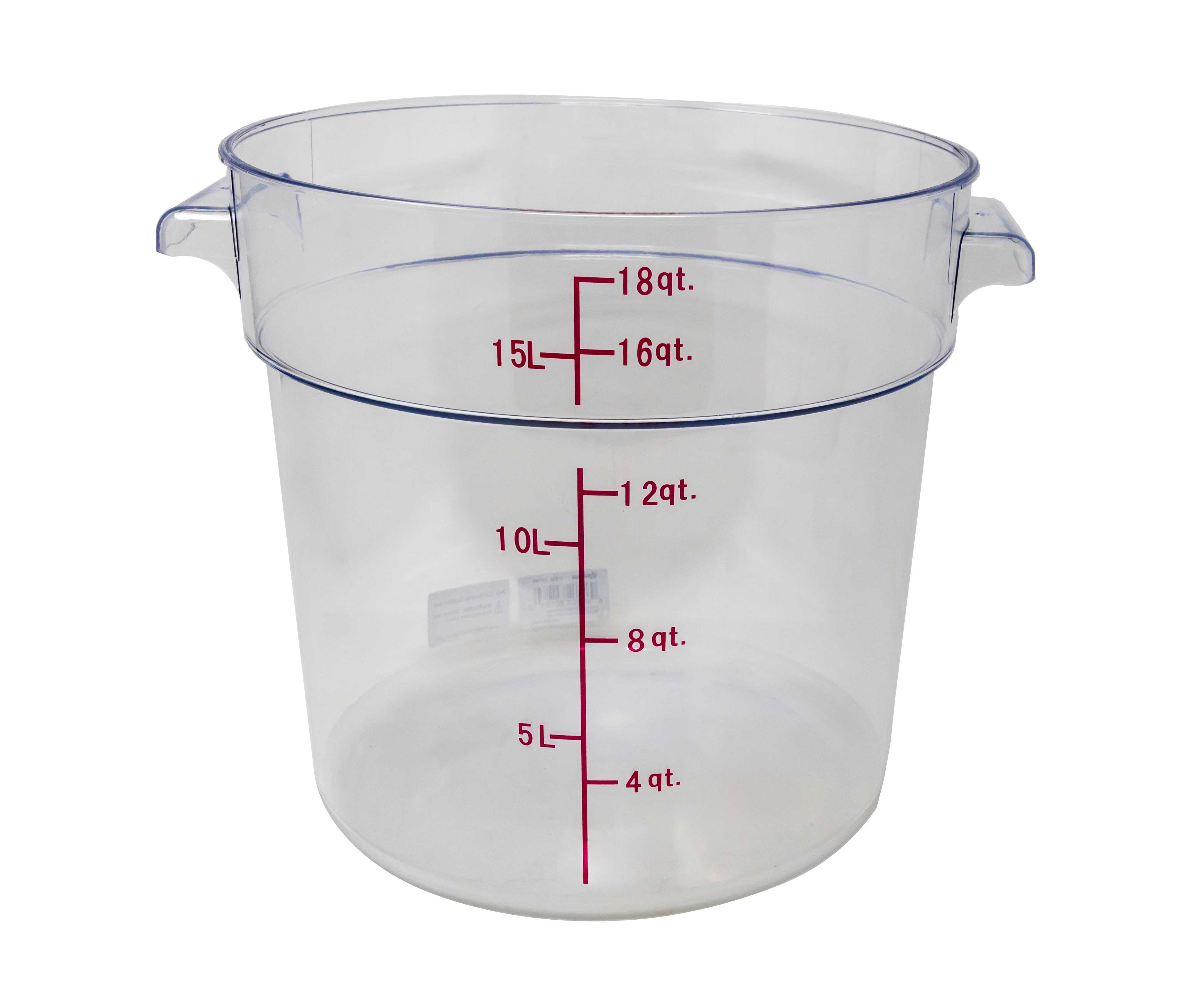 18 QT Polycarbonate Clear Round Food Storage Container