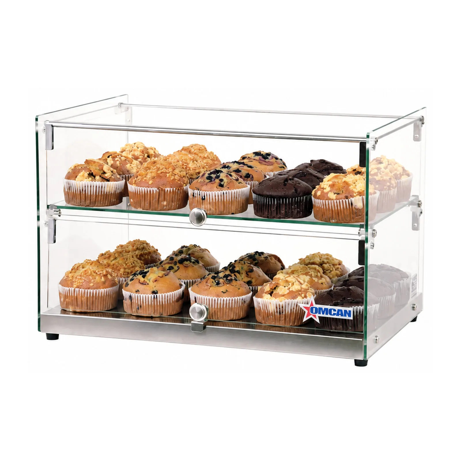 22″ Countertop Food Display Case with Square Front Glass and 50 L capacity