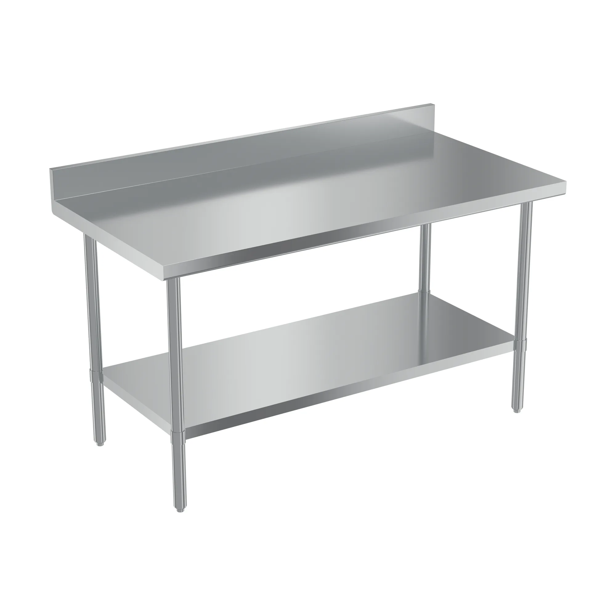 30″ x 60″ 20 Gauge 430 All Stainless Steel Work Table with Backsplash