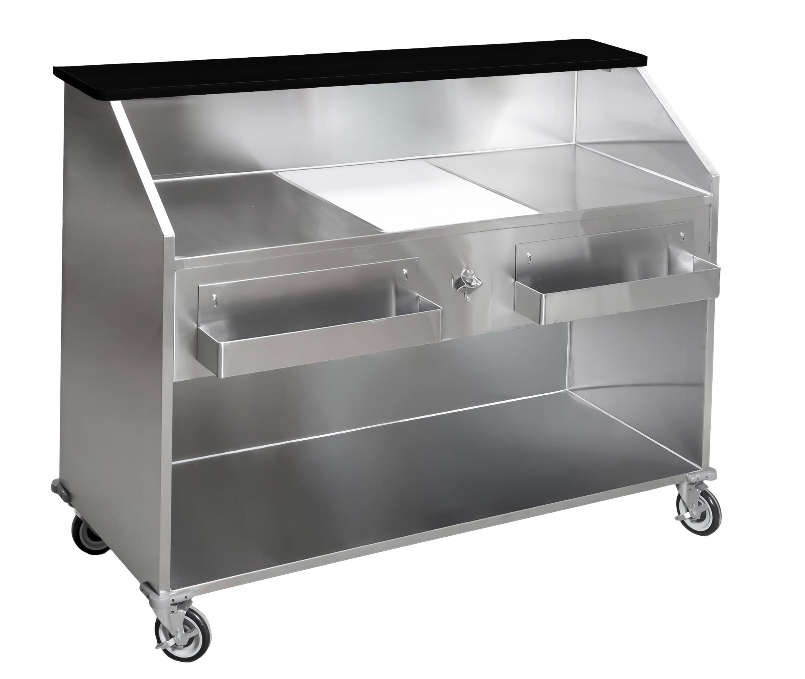 61″ Portable Bar with Open Bottom, Ice Bin, Shut-off Valve and Speed Rails