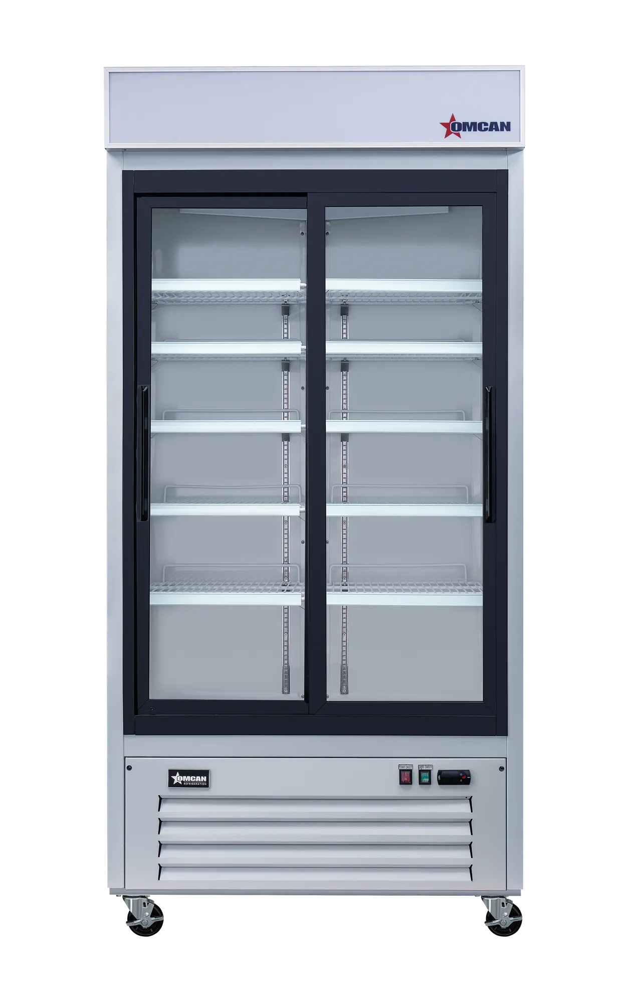 40″ Two (2) Sliding Glass Door Display Refrigerator, 31.5 cu. ft. (892 L), White