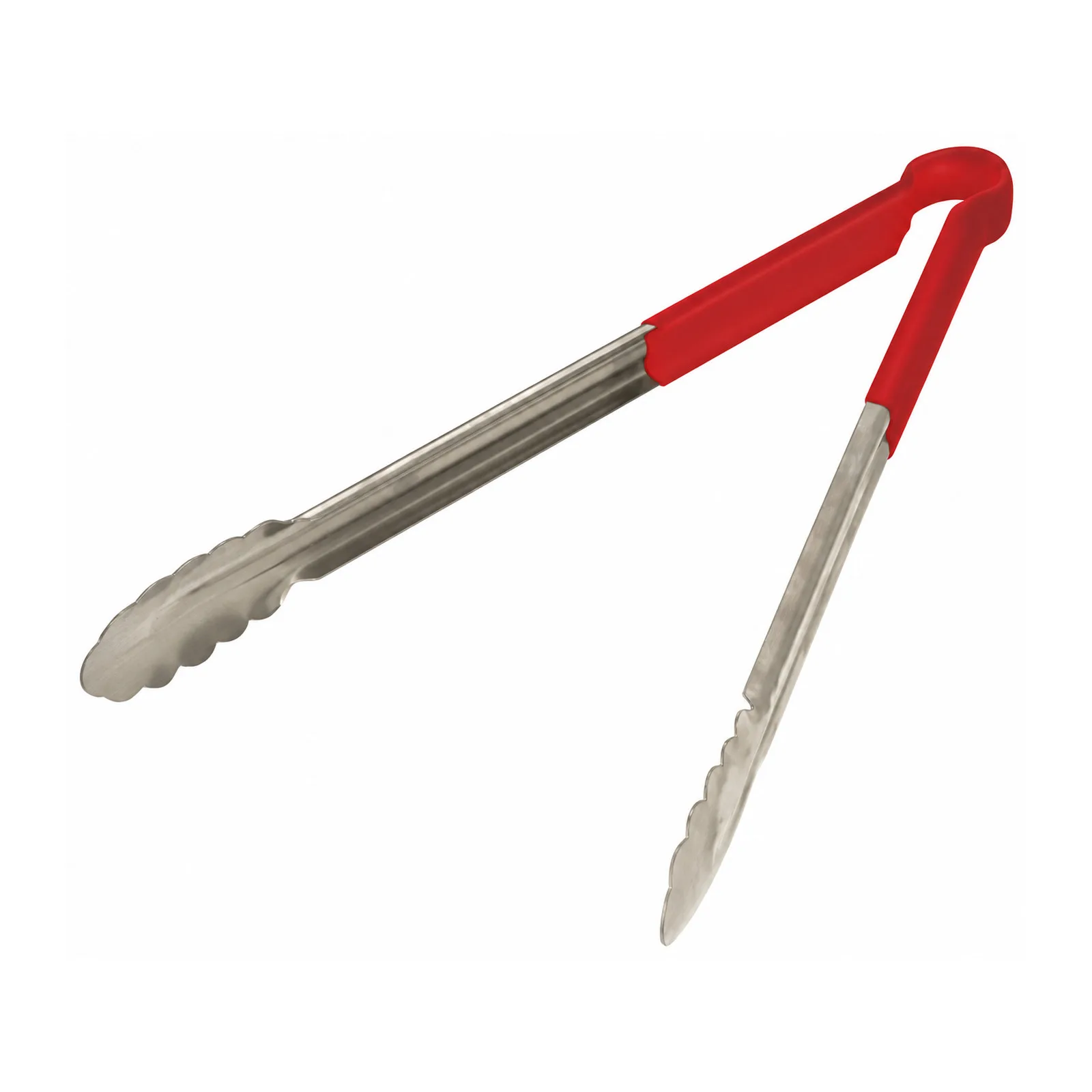 16″ Heavy-Duty Utility Tongs with Red Plastic Handle