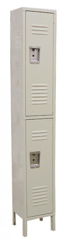 2 Tier, 1 Bank Steel Locker – Beige