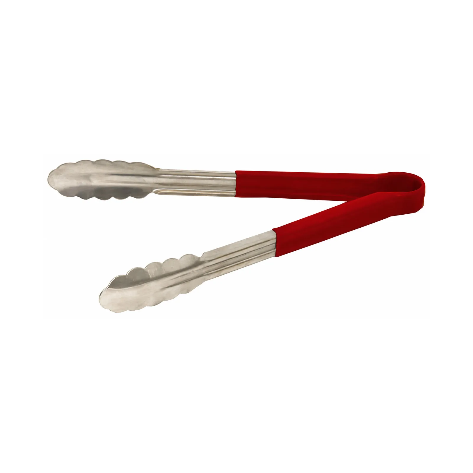 12″ Heavy-Duty Utility Tongs with Red Plastic Handle