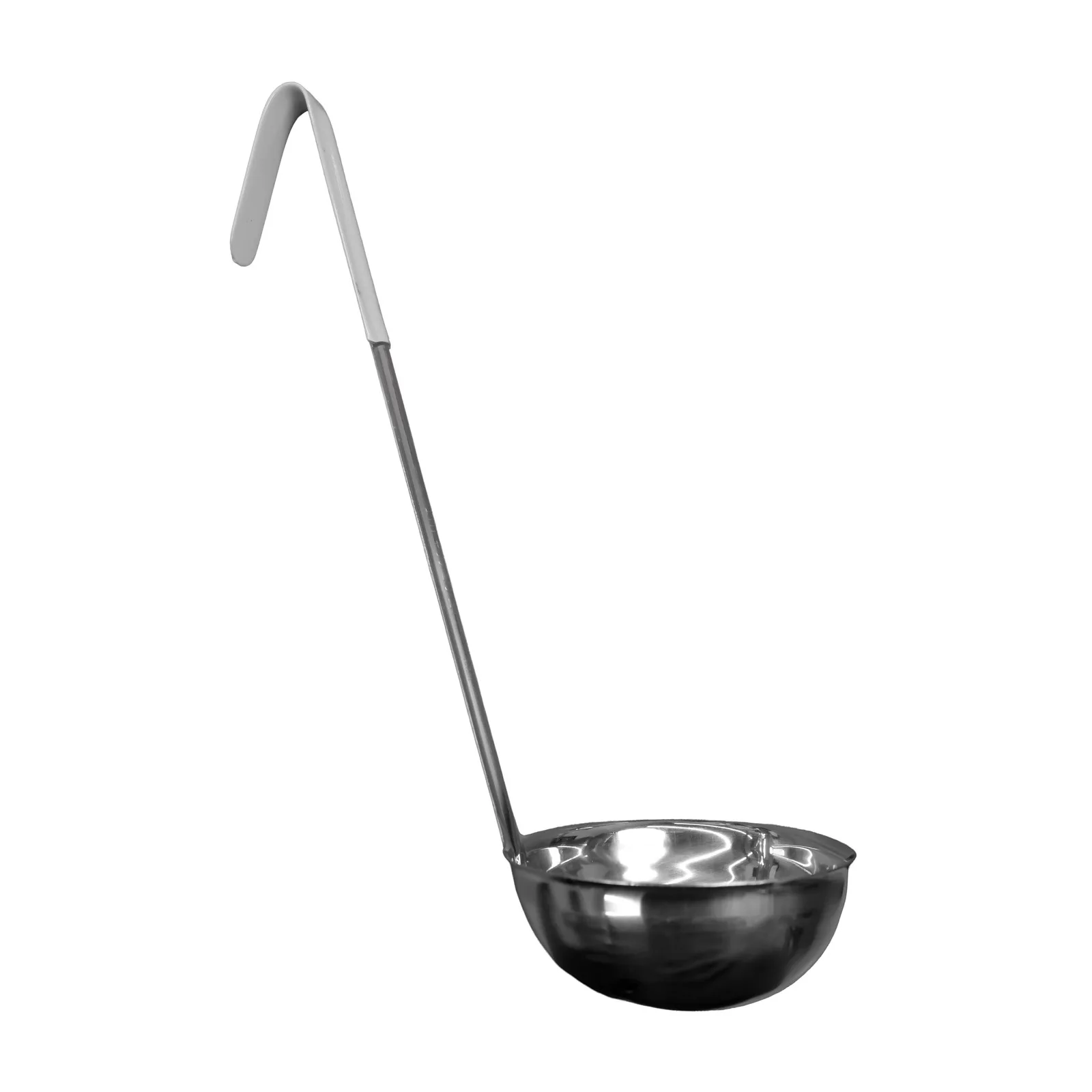 12 oz One-Piece Stainless Steel Ladle with Gray Handle