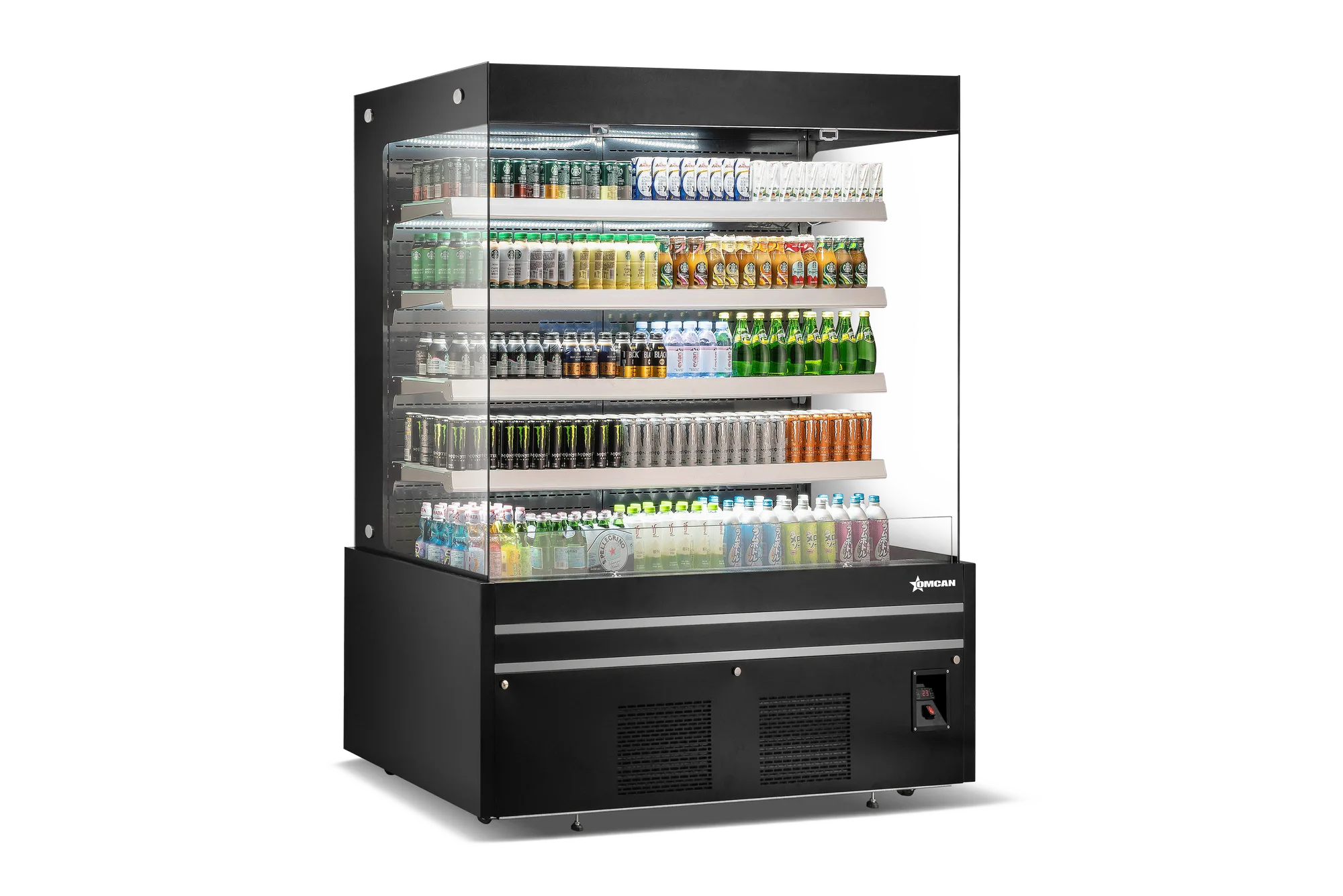 60″ Four (4) Shelf Grab-and-Go Open Front Refrigerated Showcase, 33.90 cu. ft. (960 L), Black