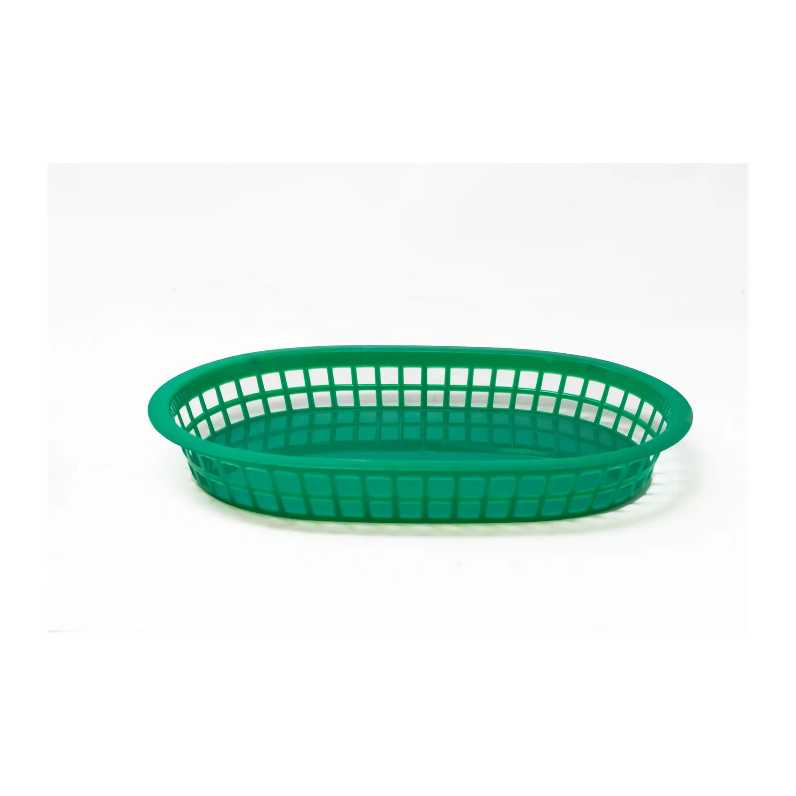 10″ x 7″ Plastic Oval Fast Food Serving Basket – Green