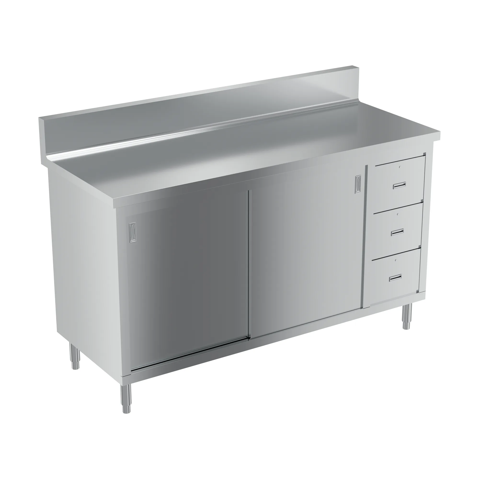 60″ x 24″ Worktable with Cabinet, Drawers, and Sliding Doors