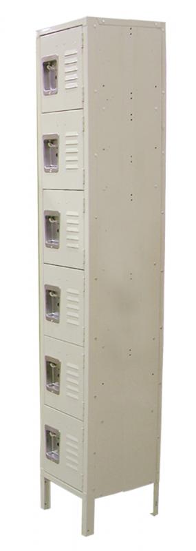 6 Tier, 1 Bank Steel Locker – Beige