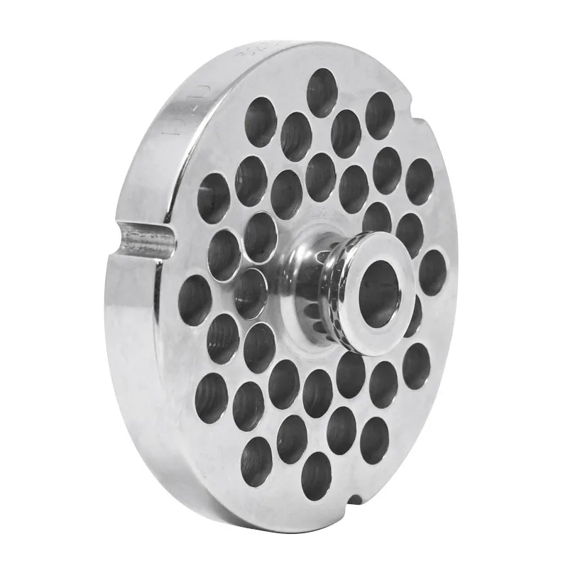 Stainless Steel #32 machine plate with hub 10 mm (3/8″) – three notches / round
