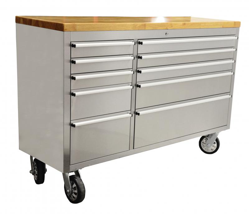 56-inch Mobile Working Bench with 10 Drawers