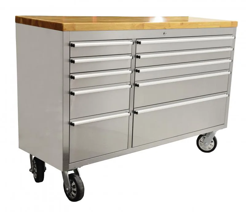 56″ Mobile Working Bench with 10 Drawers